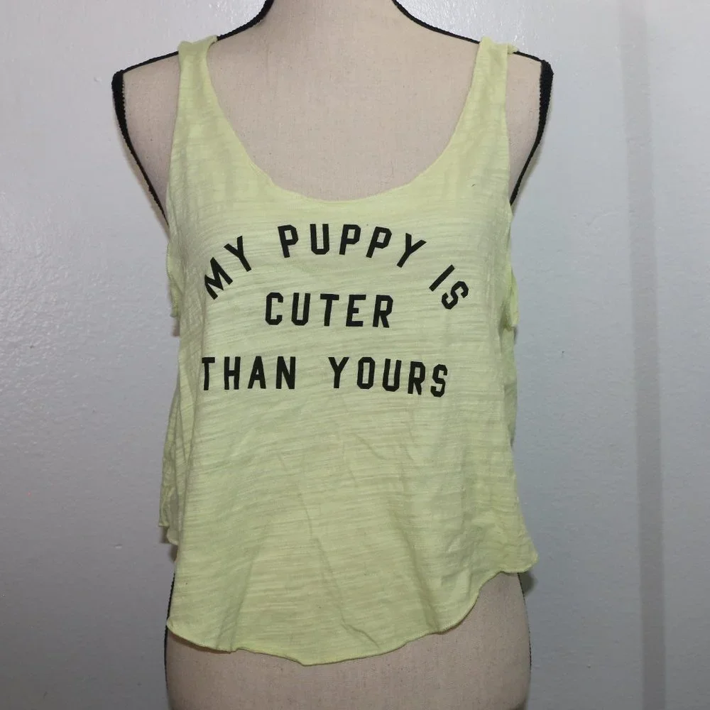 PINK by Victoria's Secret Sleepwear Tank Top - "My Puppy is Cuter Than Yours" - Picture 1 of 7